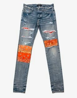 Amiri Vintage Bandana Artpatch Clay Indigo Jeans Clothing