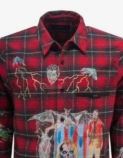 Amiri Clothing Wes Lang Blood '38 Red Check Shirt