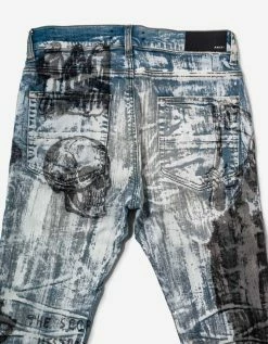 Amiri Clothing Wes Lang Blue Sketch Jeans