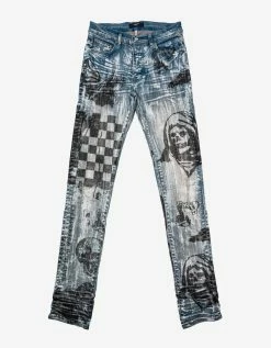 Amiri Clothing Wes Lang Blue Sketch Jeans