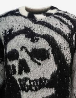 Amiri Clothing Wes Lang Grey Reaper Mohair Sweater