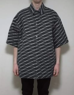 Balenciaga Clothing All-Over Logo Print Padded Shirt