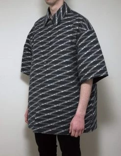 Balenciaga Clothing All-Over Logo Print Padded Shirt