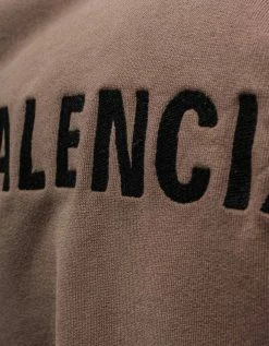 Balenciaga Beige Logo Regular Fit Hoodie Clothing