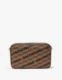Balenciaga Beige Signature BB Monogram Medium Camera Bag Accessories