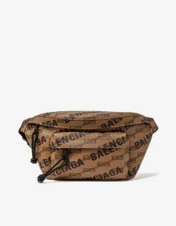Balenciaga Accessories Beige Signature BB Monogram Waist Bag