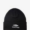 Balenciaga Black 3B Sports Icon Beanie Hat Accessories