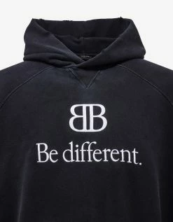 Balenciaga Black BB Be Different Patched T-Shirt Hoodie Clothing