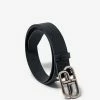 Balenciaga Accessories Black BB Croc Embossed Leather Belt