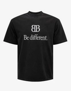 Balenciaga Black BB Logo Be Different T-Shirt