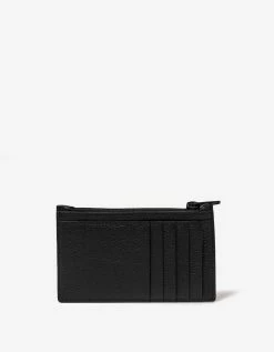 Balenciaga Accessories Black Car Zip Leather Card Holder