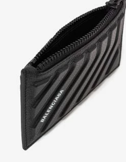 Balenciaga Accessories Black Car Zip Leather Card Holder