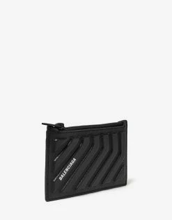 Balenciaga Accessories Black Car Zip Leather Card Holder