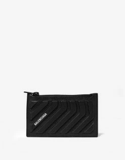 Balenciaga Accessories Black Car Zip Leather Card Holder