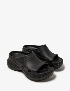 Balenciaga Black Crocs Slide Sandals