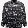 Balenciaga Black Double Sleeve Paris Resto Print Windbreaker Clothing