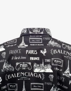 Deals 🤩 Balenciaga Black Double Sleeve Paris Resto Print Windbreaker Clothing 😀 10 Balenciaga Black Double Sleeve Paris Resto Print Windbreaker Clothing