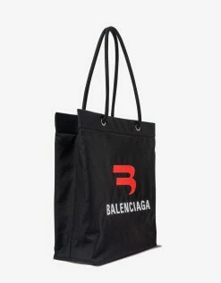 Balenciaga Black Explorer Small Embroidered Shopper Bag Accessories