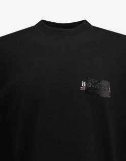 Balenciaga Black Gaffer Logo Large Fit T-Shirt