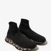 Balenciaga Black Graffiti Logo Speed Trainers