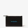 Balenciaga Accessories Black Leather Long Coin And Card Holder