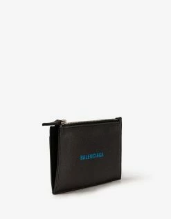 Balenciaga Accessories Black Leather Long Coin And Card Holder