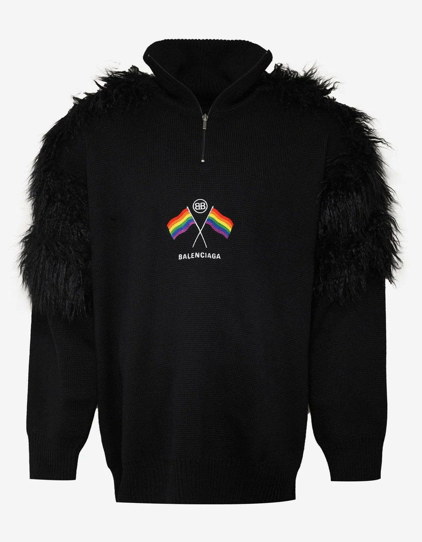 Best reviews of 🌟 Balenciaga Black LGBTQ Flag Zip Up Turtleneck Sweater 👍 3 Balenciaga Black LGBTQ Flag Zip Up Turtleneck Sweater