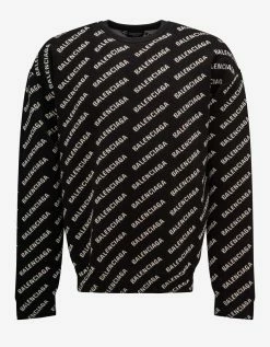 Balenciaga Black Mini Allover Logo Sweater