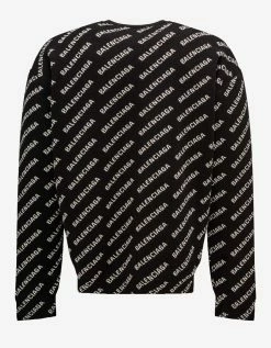 Balenciaga Black Mini Allover Logo Sweater