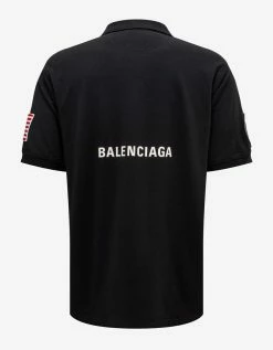Balenciaga Black NASA Polo T-Shirt Clothing
