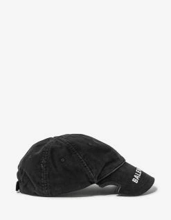 Balenciaga Accessories Black Notch Logo Visor Cap