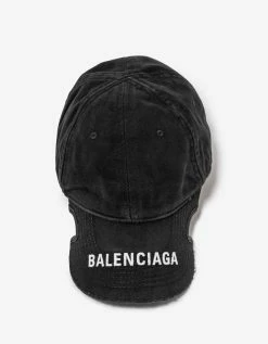Balenciaga Accessories Black Notch Logo Visor Cap