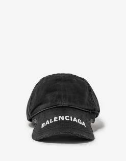 Balenciaga Accessories Black Notch Logo Visor Cap