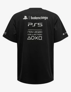 Balenciaga Black Playstation Boxy T-Shirt Clothing