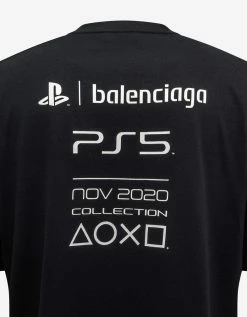 Balenciaga Black Playstation Boxy T-Shirt Clothing