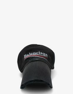 Balenciaga Accessories Black Political Logo Embroidery Cap