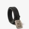 Balenciaga Black Rounded Logo Plaque Belt Accessories