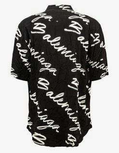 Balenciaga Clothing Black Scribble Logo Minimal Shirt
