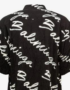 Balenciaga Clothing Black Scribble Logo Minimal Shirt