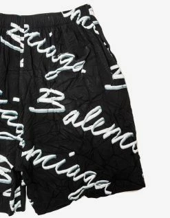 Cheap ๐งจ Balenciaga Black Scribble Logo Pyjama Shorts ๐ 9 Balenciaga Black Scribble Logo Pyjama Shorts