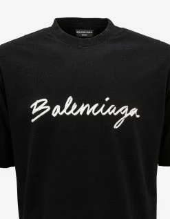 Balenciaga Black Scribble Logo T-Shirt Clothing