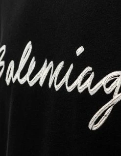 Balenciaga Black Scribble Logo T-Shirt Clothing