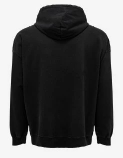 Balenciaga Black Scribble Logo Wide Fit Hoodie Clothing