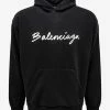 Balenciaga Black Scribble Logo Wide Fit Hoodie Clothing