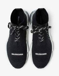 Balenciaga Black Speed Lace-Up Clear Sole Trainers