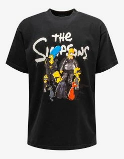 Balenciaga Black The Simpsons Print Oversized T-Shirt Clothing