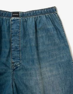 Balenciaga Blue Denim Boxer Shorts Clothing