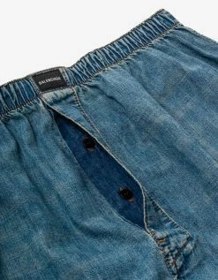 Balenciaga Blue Denim Boxer Shorts Clothing