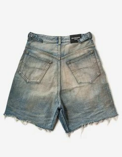 Balenciaga Blue Denim Skater Shorts