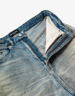 Balenciaga Blue Denim Skater Shorts